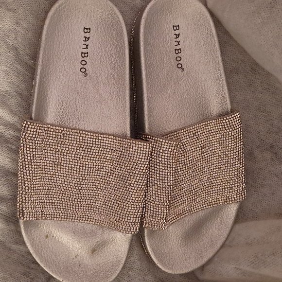 Silver Rhinestone Sandals - Picture 2 of 7